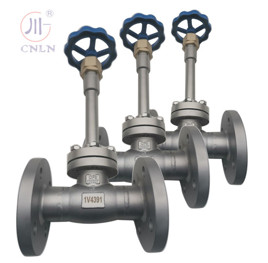 Valva de globo criogénica de flange de aço inoxidável SS304/SS316 para GNL/LOX/LN2/LAR/LCO2
