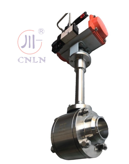 DN50 válvula de esfera pneumática criogénica de aço inoxidável para bombas criogénicas para GNL/LOX/LN2/LAR/LCO2