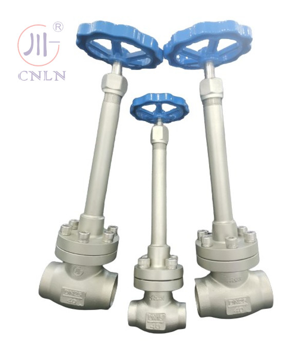 CF3/CF8 válvula de globo criogénico manual DN25/DN15 para GNL/LOX/LN2/LAR/LCO2