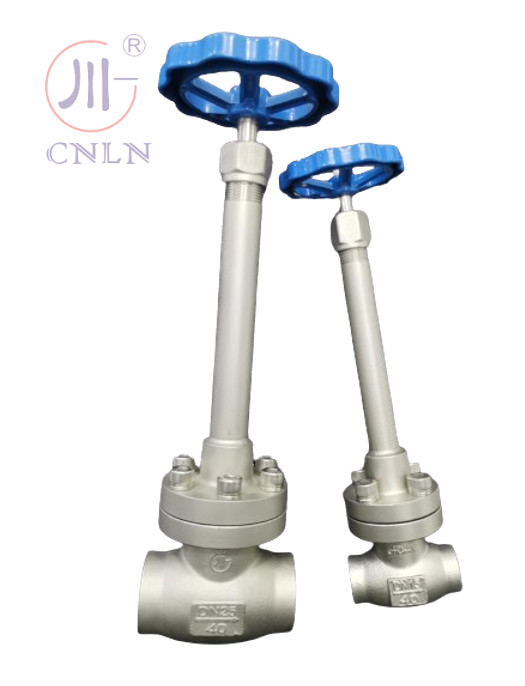 Válvula de globo criogénico de caule longo manual para tanque de armazenamento criogénico / gás líquido / skid